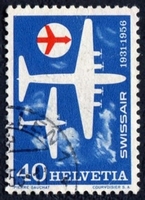 N°0575-1956-SUISSE-25 ANS COMPAGNIE AERIENNE SWISSAIR-40C