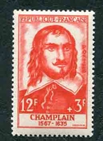 N°1068-1956-FRANCE-CHAMPLAIN-EXPLORATEUR-12F+3F