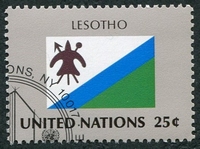 N°0548-1989-NATIONS UNIES NY-DRAPEAU LESOTHO-25C