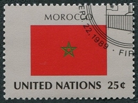 N°0553-1989-NATIONS UNIES NY-DRAPEAU MAROC-25C