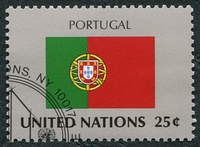 N°0552-1989-NATIONS UNIES NY-DRAPEAU PORTUGAL-25C