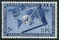 N°0018-1953-NATIONS UNIES NY-UNION POST UNIVERSELLE-5C