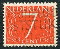 N°0612-1953-PAYS BAS-7C-VERMILLON