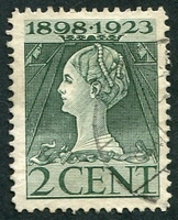 N°0118-1923-PAYS BAS-WILHELMINE-2C-VERT FONCE