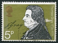 N°0641-1971-GB-CELEBRITES-THOMAS GRAY-ECRIVAIN-5P