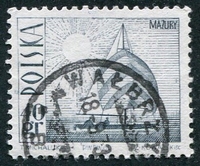 N°1557-1966-POLOGNE-BATEAU SUR UN LAC DE MAZURIE-40GR
