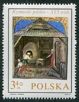 N°1818-1969-POLOGNE-TABLEAU-ARTISAN BOULANGER-3Z40