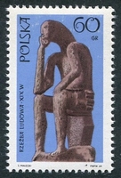 N°1823-1969-POLOGNE-SCULPTURE-L'INQUIET-XIV EME-60GR