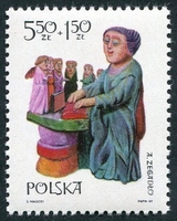 N°1827-1969-POLOGNE-SCULPTURE-CHOEUR-5Z50+1Z50