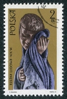 N°1824-1969-POLOGNE-SCULPTURE-FEMME PLEURANT-2Z