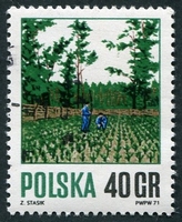 N°1914-1971-POLOGNE-JEUINES PLANS FORESTIERS-40GR