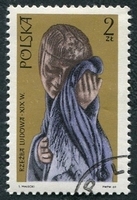 N°1824-1969-POLOGNE-SCULPTURE-FEMME PLEURANT-2Z