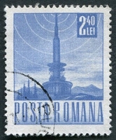 N°2361-1967-ROUMANIE-TRANSPORTS-ANTENNE-2L40-BLEU GRIS