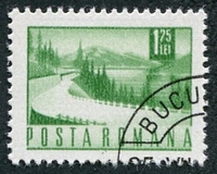 N°2637-1971-ROUMANIE-TRANSPORTS-AUTOROUTE-1L75-VERT