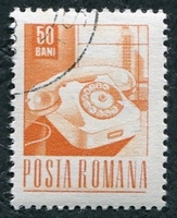 N°2350-1967-ROUMANIE-TRANSPORTS-TELEPHONE-50B-ORANGE