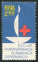 N°1258-1963-POLOGNE-CENTENAIRE DE LA CROIX ROUGE-2Z50