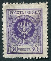 N°0295-1924-POLOGNE-AIGLE-30G-VIOLET