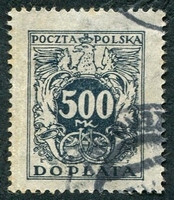 N°048-1923-POLOGNE-500M-BLEU NOIR