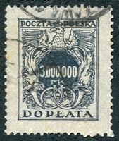 N°061-1923-POLOGNE-3000000M-BLEU NOIR