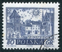 N°1058-1960-POLOGNE-VILLES-FROMBORK-80GR-BRUN VIOLET