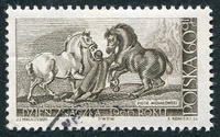 N°1564-1966-POLOGNE-TABLEAU-LES PERCHERONS-60GR