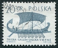 N°1417-1965-POLOGNE-BATEAU-TRIREME GRECQUE-20GR