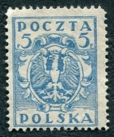 N°0242-1922-POLOGNE-AIGLE NATIONAL-5F-BLEU