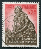 N°0698-1955-ITALIE-STATUE LA CONTADINA-M.RUTELLI-25L