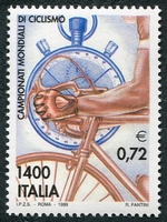 N°2379-1999-ITALIE-CYCLISME-MAIN SUR GUIDON ET CHRONO-1400L