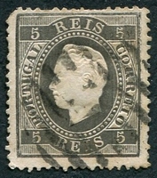 N°0035B-1870-PORT-LOUIS 1ER-5R-NOIR