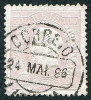 N°0044A-1870-PORT-LOUIS 1ER-100R-LILAS(décoloré)