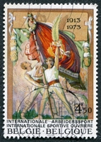 N°1666-1973-BELGIQUE-60E ANNIV INTERN SPORTIVE OUVRIERE-4F50