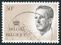 N°2126-1984-BELGIQUE-ROI BAUDOIN 1ER-50F-BRUN