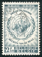 N°1089-1958-BELGIQUE-10E ANNIV DECLAR DROITS DE L'HOMME-2F50