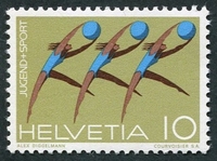 N°0873-1971-SUISSE-SPORTS FEMMES-10C