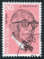 N°0911-1972-SUISSE-LE CORBUSIER-30C-ROSE NOIR