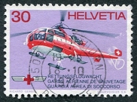 N°0907-1972-SUISSE-HELICOPTERE DE SAUVETAGE-30C