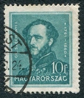 N°0453-1932-HONGRIE-COMTE SZECHENYI-10FI-VERT BLEU