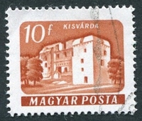 N°1335A-1960-HONGRIE-CHATEAUX-KISVARDA-10FI-ORANGE