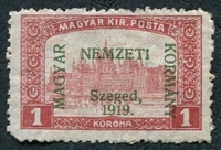 N°15-1919-HONGRIE SZE-PARLEMENT BUDAPEST-1K-CARMIN