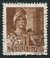 N°0615-1943-HONGRIE-JANOS HUNYADI-4FI-BRUN ROUGE