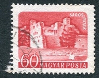N°1338-1960-HONGRIE-CHATEAUX-SAROSPATAK-60FI-ROUGE
