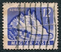 N°1335B-1960-HONGRIE-CHATEAUX-SZIGLIGET-12FI-VIOLET BLEU