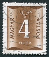 N°0185-1952-HONGRIE-4FI-BRUN CHOCOLAT