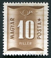 N°0188-1952-HONGRIE-10FI-BRUN CHOCOLAT