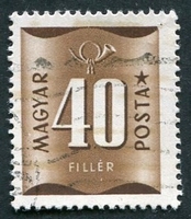 N°0192-1952-HONGRIE-40FI-BRUN CHOCOLAT