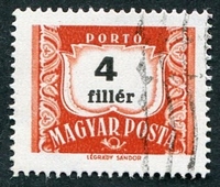 N°0216A-1958-HONGRIE-4FI-ROUGE ET NOIR
