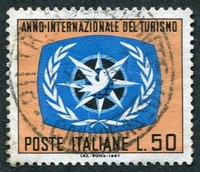 N°0986-1967-ITALIE-ANNEE INTERNATIONALE DU TOURISME-50L