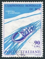 N°0939-1966-ITALIE-CHAMP MONDE BOBSLEIGH-CORTINA-90L