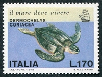 N°1333-1978-ITALIE-FAUNE MARINE-DERMOCHELYS CORIACEA-170L